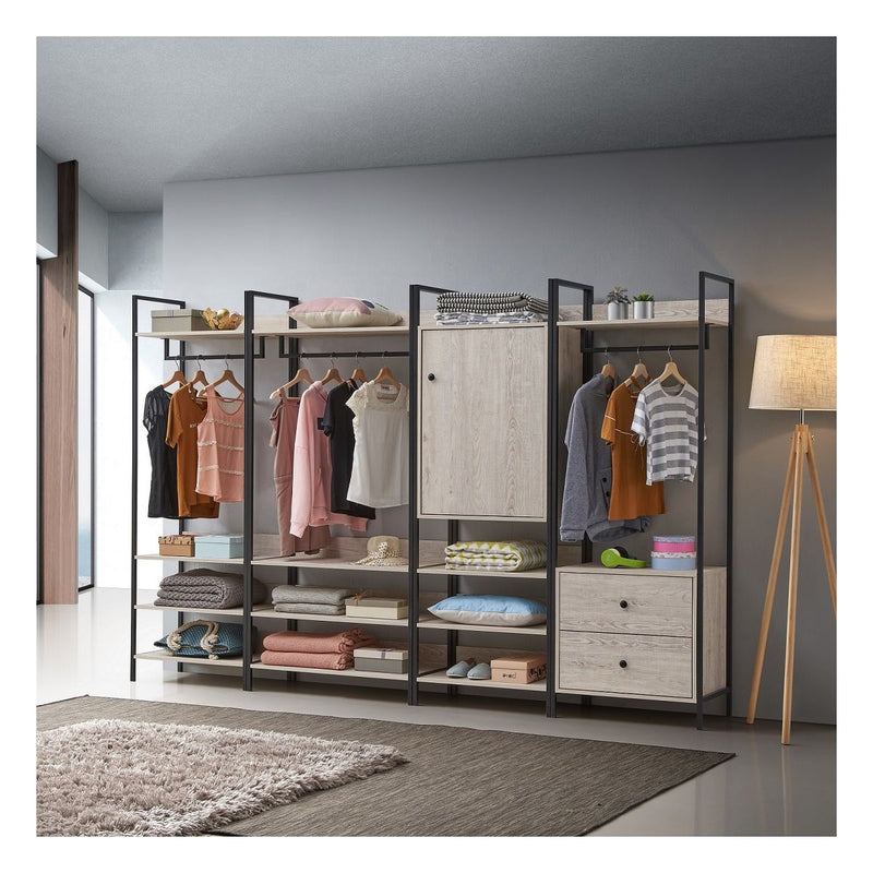 Large 4 Tier Open Wardrobe & Shelves 180cm, Coat & Garment Rack Hanging Rail Cloth Rack, Dryer Freestanding Wardrobe For Dressing Room, Bedroom