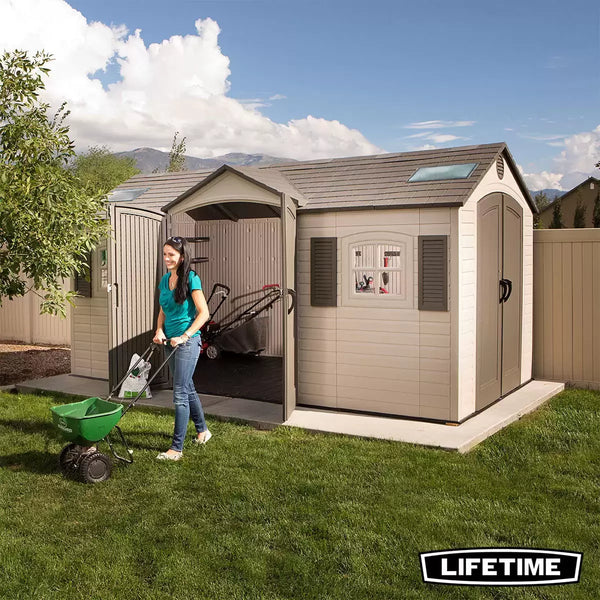 Lifetime 15ft x 8ft (4.6 x 2.4m) Dual Entry Storage Shed - Model 60079