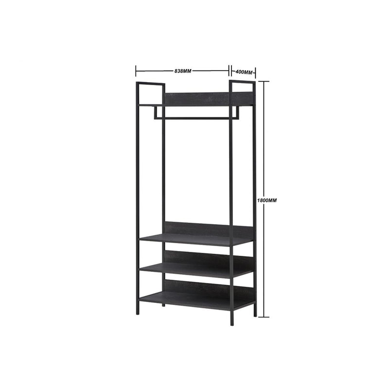 Large 4 Tier Open Wardrobe & Shelves 180cm, Coat & Garment Rack Hanging Rail Cloth Rack, Dryer Freestanding Wardrobe For Dressing Room, Bedroom