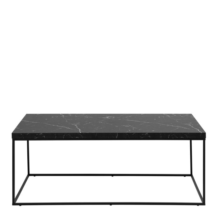 Sintered Stone Coffee Table with Metal Base l Marble Effect Modern Tables for Living Room