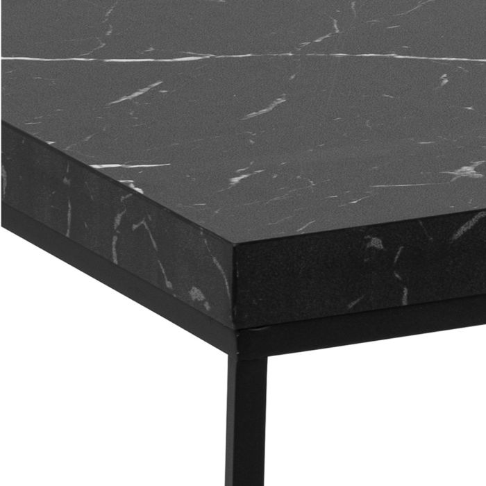 Sintered Stone Coffee Table with Metal Base l Marble Effect Modern Tables for Living Room