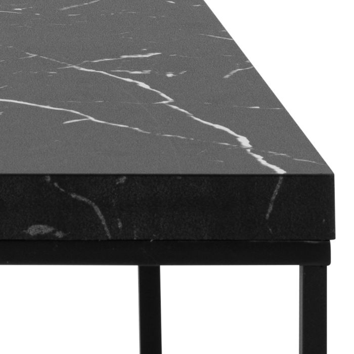 Sintered Stone Coffee Table with Metal Base l Marble Effect Modern Tables for Living Room