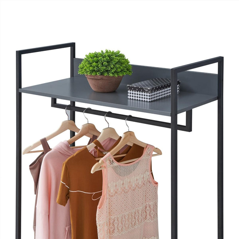 Large 4 Tier Open Wardrobe & Shelves 180cm, Coat & Garment Rack Hanging Rail Cloth Rack, Dryer Freestanding Wardrobe For Dressing Room, Bedroom