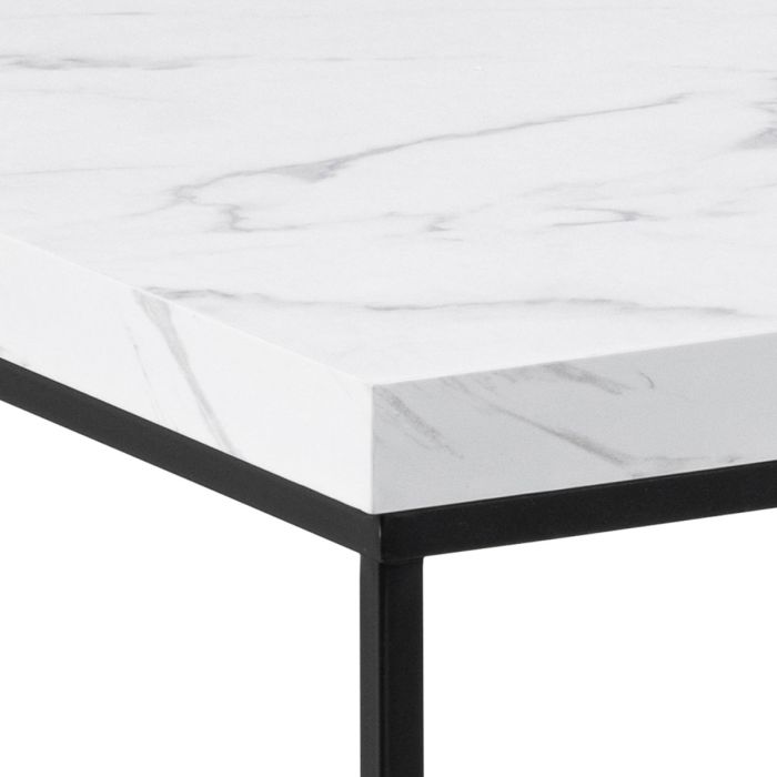 Sintered Stone Coffee Table with Metal Base l Marble Effect Modern Tables for Living Room