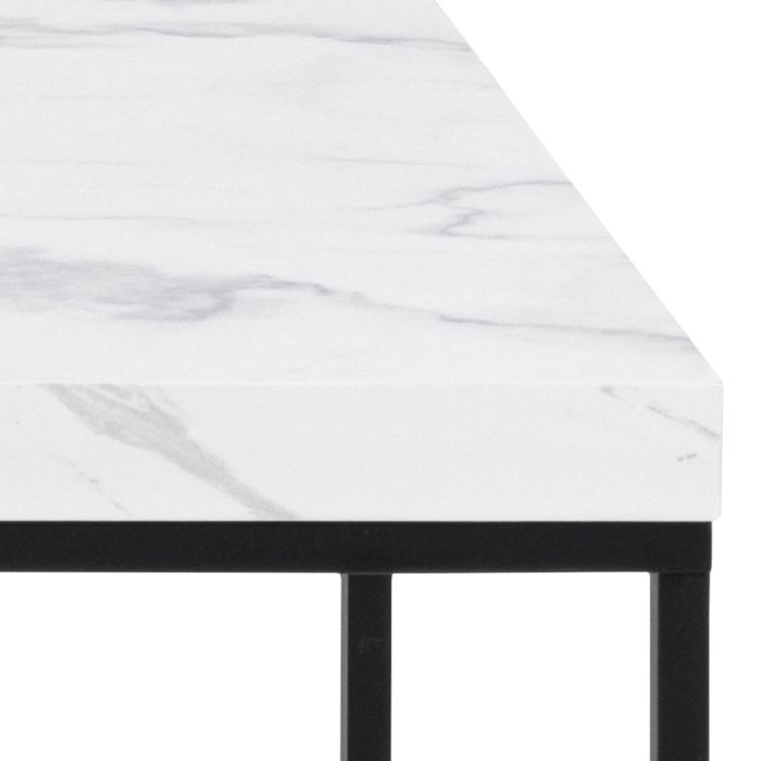 Sintered Stone Coffee Table with Metal Base l Marble Effect Modern Tables for Living Room