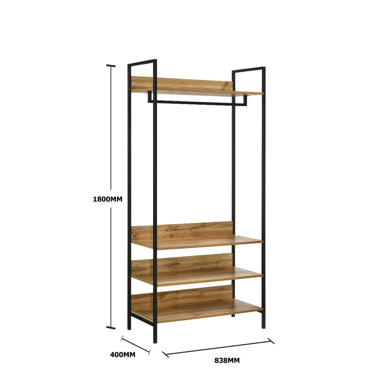 Large 4 Tier Open Wardrobe & Shelves 180cm, Coat & Garment Rack Hanging Rail Cloth Rack, Dryer Freestanding Wardrobe For Dressing Room, Bedroom