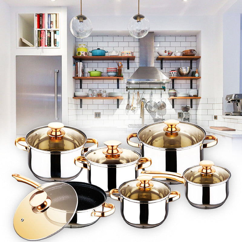 Zinsom 12 Pcs Multi-Pot Induction Stainless Steel Cookware Set