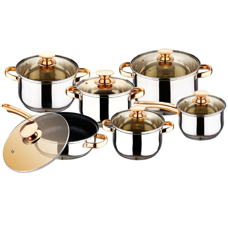 Zinsom 12 Pcs Multi-Pot Induction Stainless Steel Cookware Set