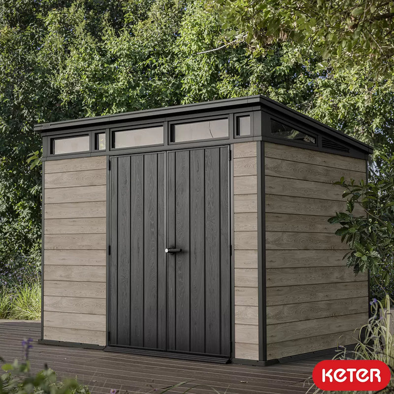 Keter Ashwood Signature Shed 9ft x 7ft 1" (2.77 x 2.18m) Outdoor Garden Storage Shed