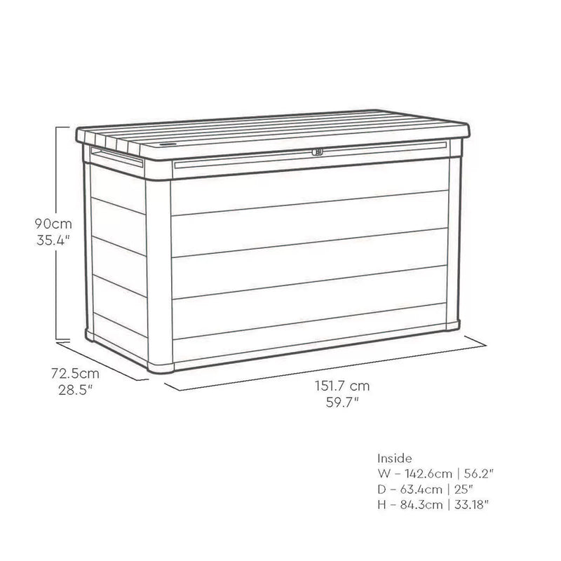 Keter Ashwood Signature 757 Litre Outdoor Garden Storage Deck Box