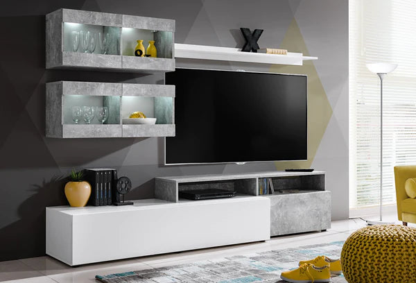 Luscanny Modern LED Wall mounted Display Entertainment Unit