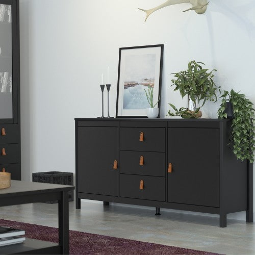 Luscanny Magrezzi LivingRoom Sideboard 3 drawers & 2 Doors in Black