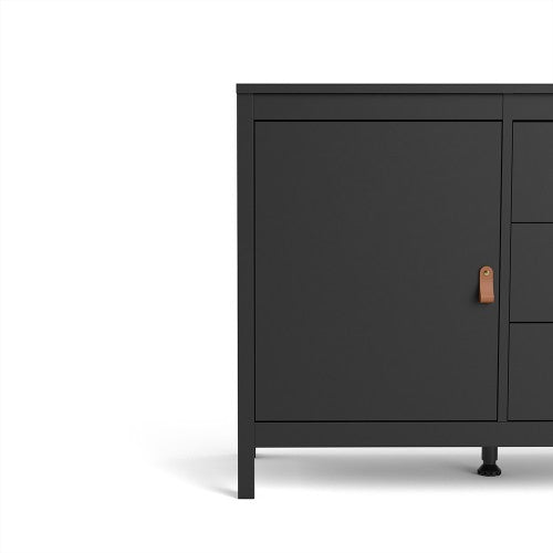 Luscanny Magrezzi LivingRoom Sideboard 3 drawers & 2 Doors in Black