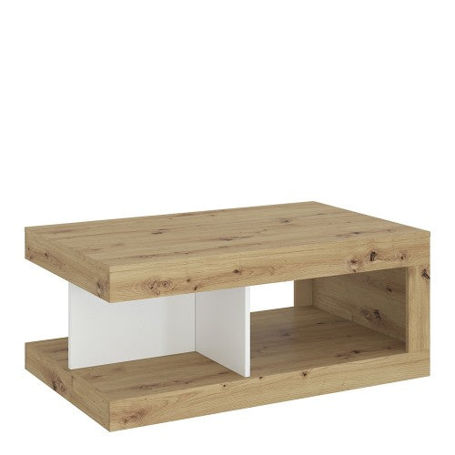 Luscanny Coffee table in White, Oak and Platinum