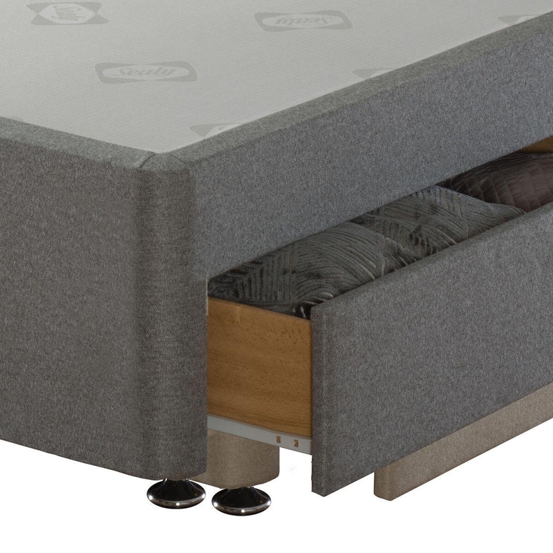 Sealy 4 Drawer Divan Base in Pebble in 4 Sizes