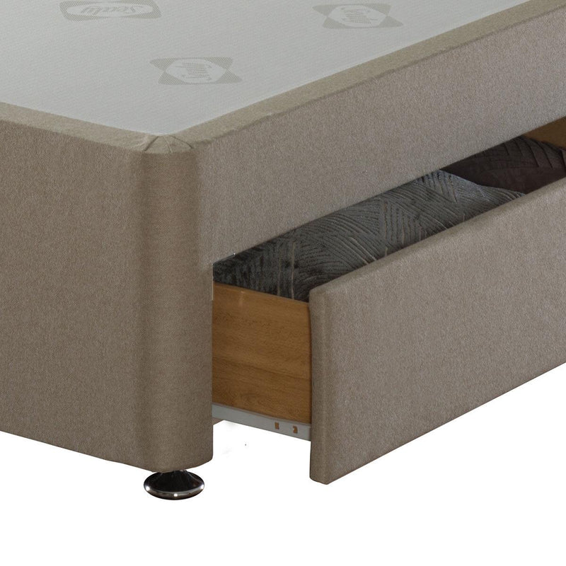 Sealy 4 Drawer Divan Base in Fawn in 4 Sizes