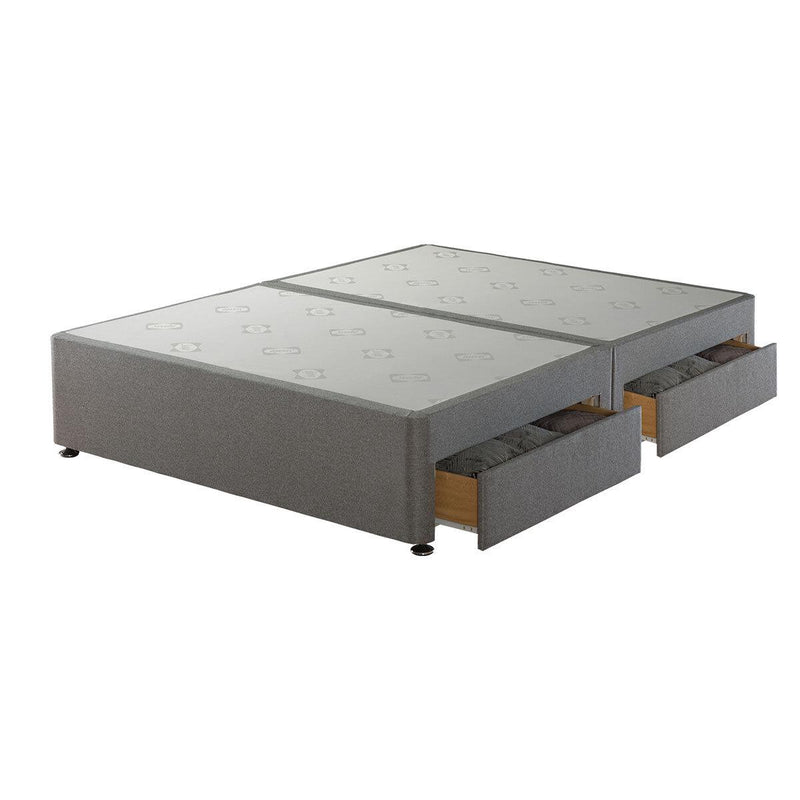 Sealy 4 Drawer Divan Base in Pebble in 4 Sizes