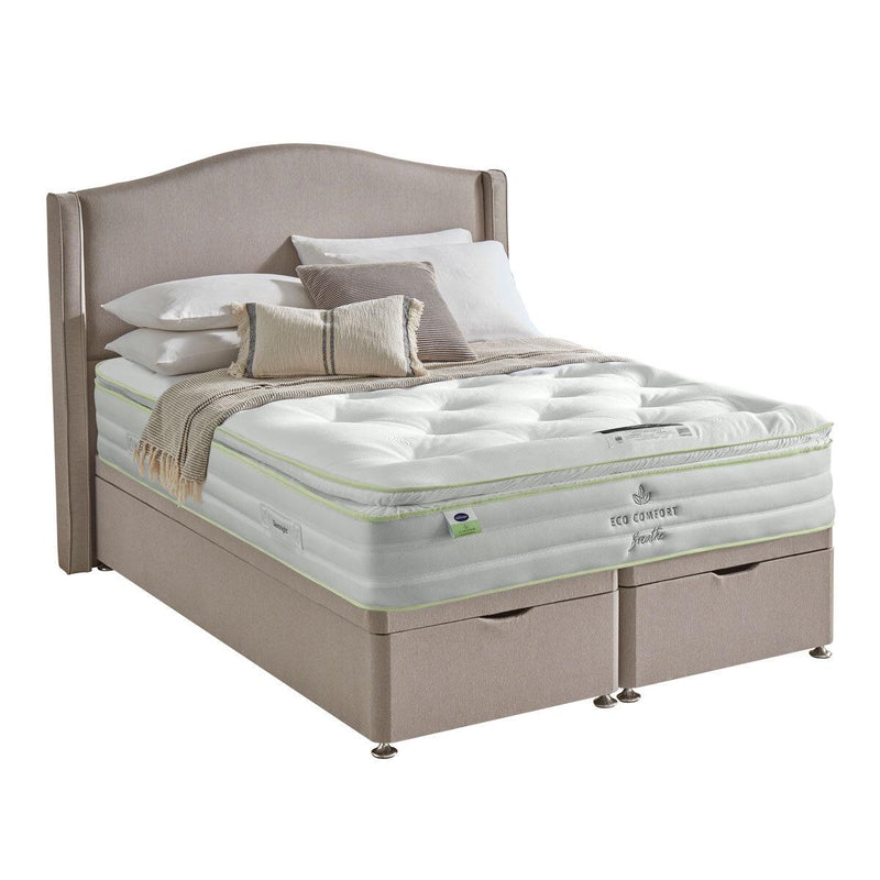 Silentnight 2200 Eco Comfort Breathe Mattress and Sandstone Full Ottoman Divan in 3 Sizes