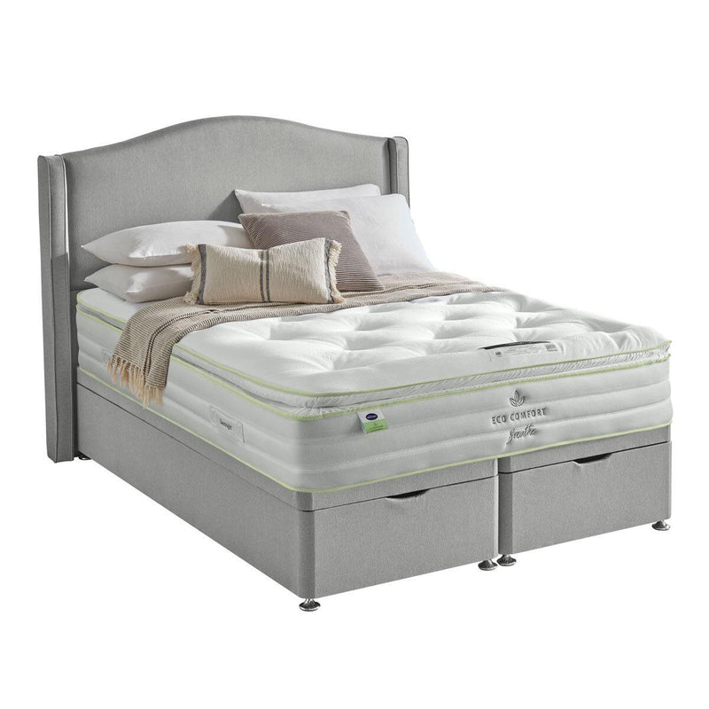 Silentnight 2200 Eco Comfort Breathe Mattress and Slate Grey Full Ottoman Divan in 3 Sizes