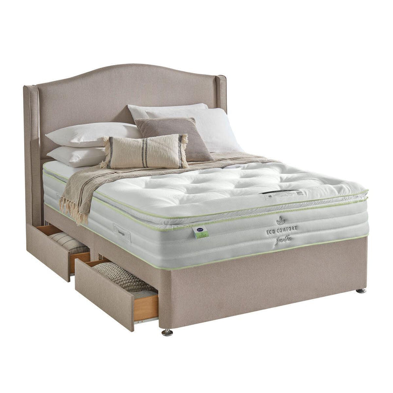 Silentnight 2200 Eco Comfort Breathe Mattress and Sandstone 4 Drawer Divan in 4 Sizes