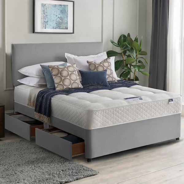 Silentnight Bexley Eco Miracoil Ortho Mattress and Divan Set in Grey in 4 Sizes