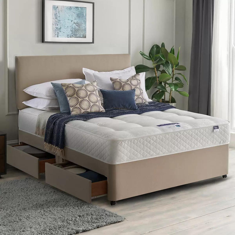 Silentnight Bexley Eco Miracoil Ortho Mattress and Divan Set in Sandstone in 4 Sizes