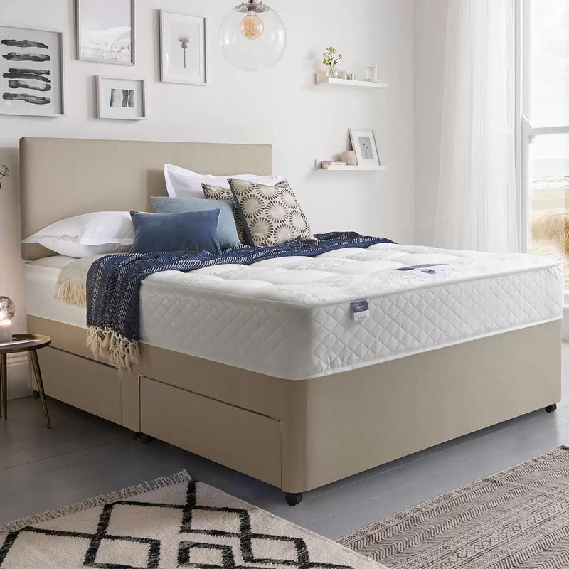 Silentnight Bexley Eco Miracoil Ortho Mattress and Divan Set in Sandstone in 4 Sizes