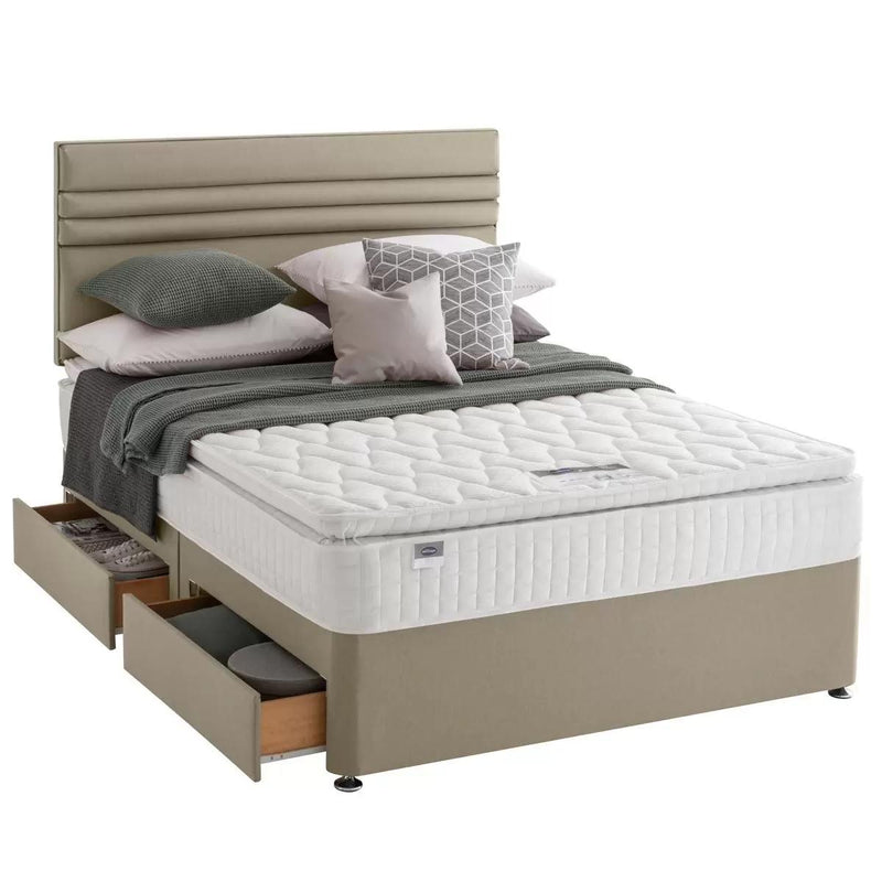 Silentnight Eco Comfort 800 Pillowtop Mattress and Sandstone Divan in 5 Sizes