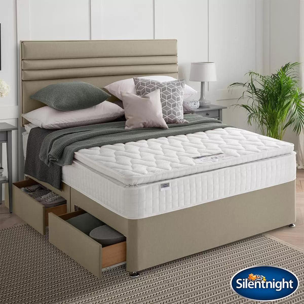 Silentnight Eco Comfort 800 Pillowtop Mattress and Sandstone Divan in 5 Sizes