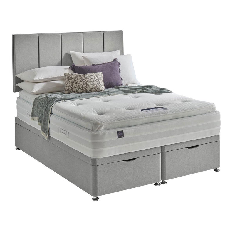 Silentnight Geltex 1850 Mattress and Full Ottoman Divan in Slate Grey in 4 Sizes