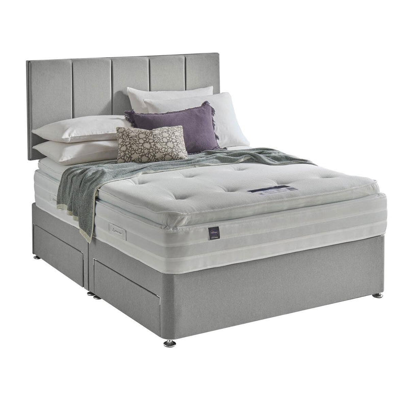 Silentnight Geltex 1850 Mattress and 4 Drawer Divan in Slate Grey in 4 Sizes