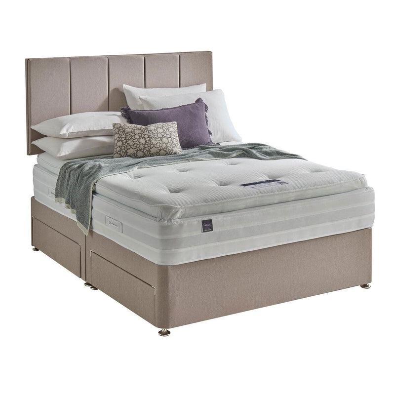 Silentnight Geltex 1850 Mattress and 4 Drawer Divan in Sandstone in 4 Sizes