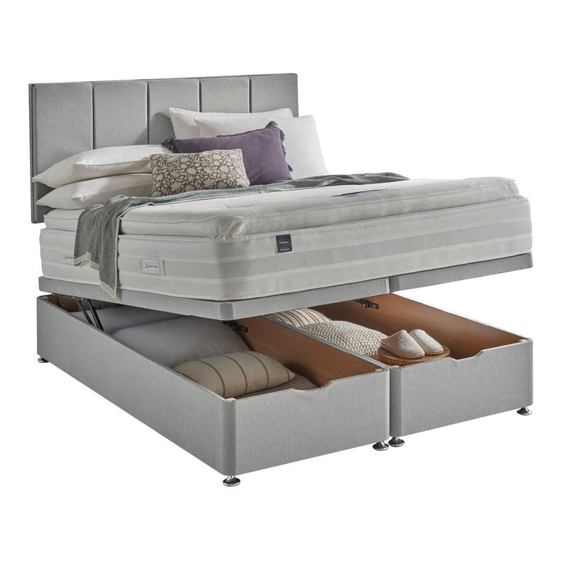 Silentnight Geltex 1850 Mattress and Full Ottoman Divan in Slate Grey in 4 Sizes