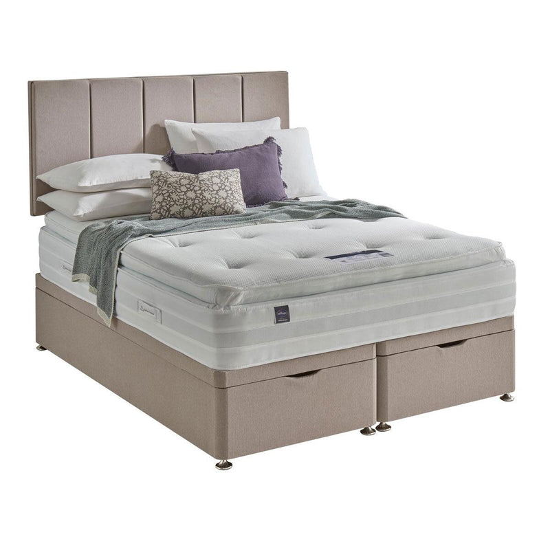 Silentnight Geltex 1850 Mattress and Full Ottoman Divan in Sandstone in 4 Sizes