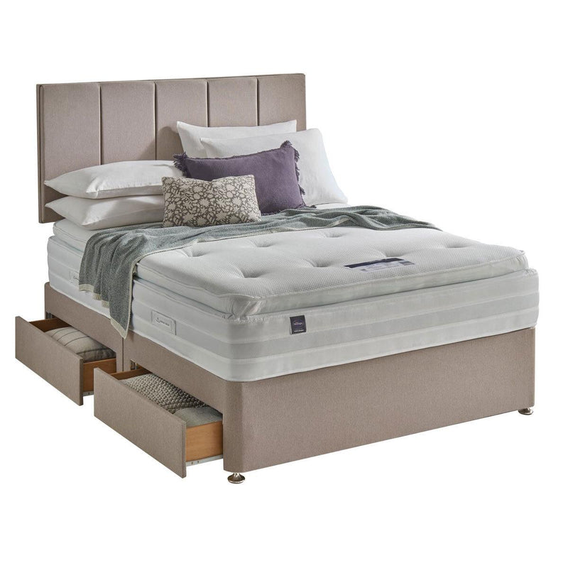 Silentnight Geltex 1850 Mattress and 4 Drawer Divan in Sandstone in 4 Sizes