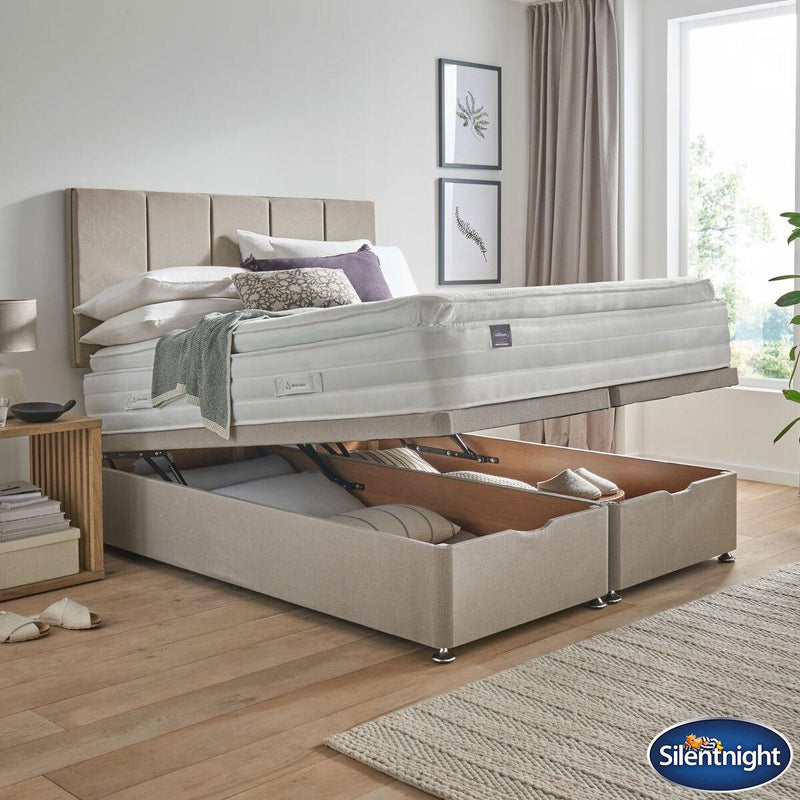 Silentnight Geltex 1850 Mattress and Full Ottoman Divan in Sandstone in 4 Sizes