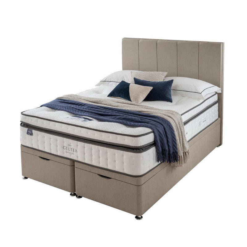 Silentnight Geltex Ultraflex 3000 Mattress and Full Ottoman Divan in Sandstone, 2 Firmness Ratings in 3 Sizes