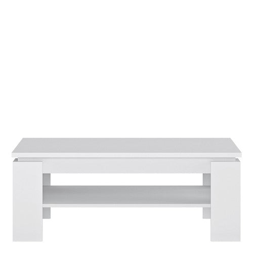 Fribo Large Center coffee table Entertainment Unit in white for Living Room, Bedroom, Office