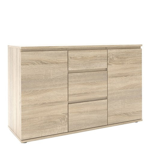 Luscanny Lenznova Imperial Sideboard Cabinet Cupboard with 3 Drawers & 2 Doors in Oak