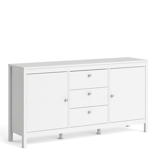 Luscanny Figurati LivingRoom Sideboard 3 drawers & 2 Doors in White