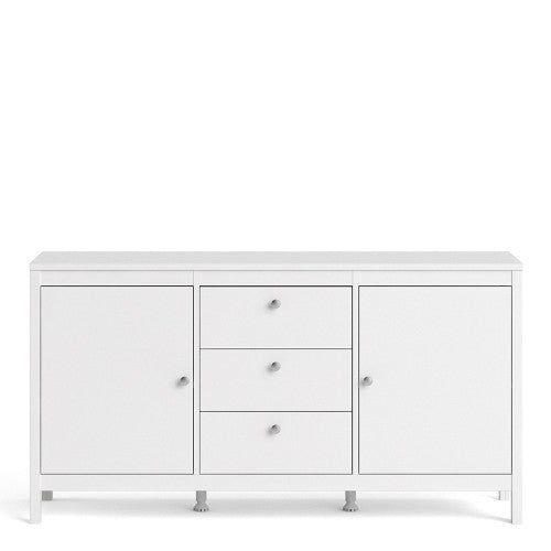 Luscanny Figurati LivingRoom Sideboard 3 drawers & 2 Doors in White