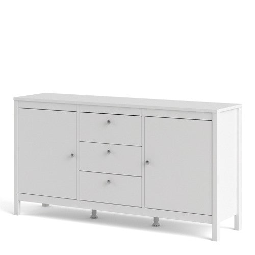 Luscanny Figurati LivingRoom Sideboard 3 drawers & 2 Doors in White