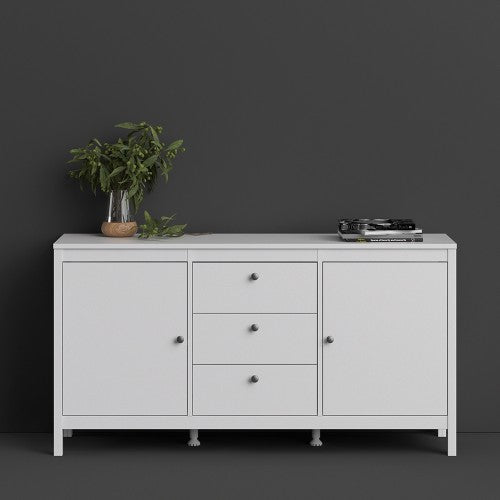 Luscanny Figurati LivingRoom Sideboard 3 drawers & 2 Doors in White