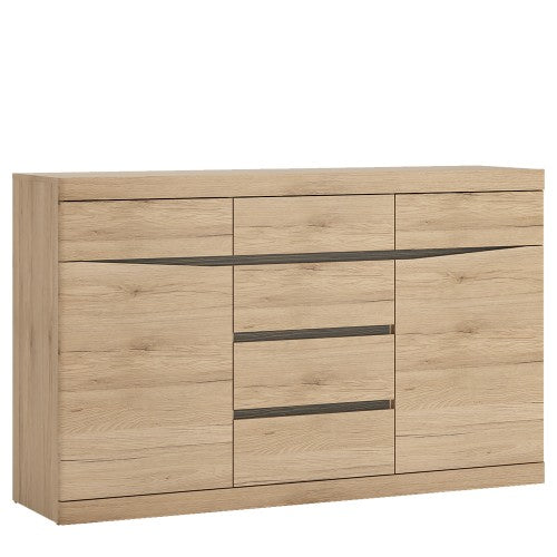 Luscanny Kensington Living 2 door 3+3 drawer sideboard in Oak Living Room Storage Unit