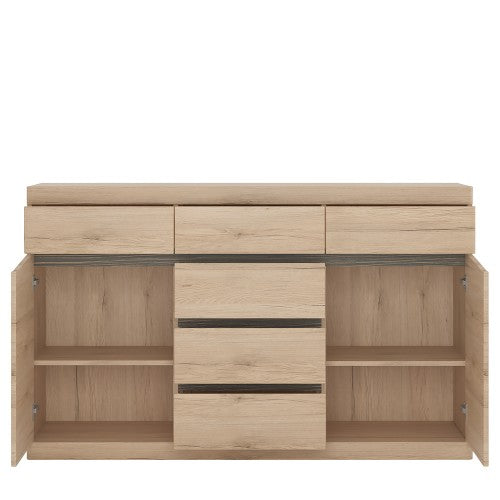 Luscanny Kensington Living 2 door 3+3 drawer sideboard in Oak Living Room Storage Unit