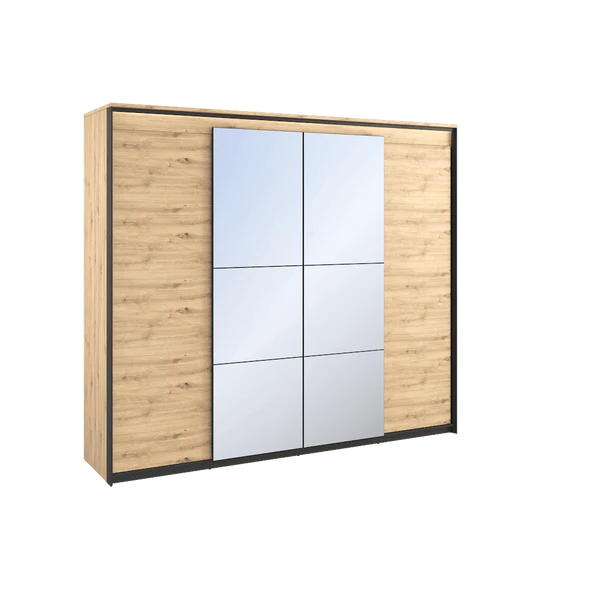 Luscanny Stylish Mirrored Door Wardrope 250cm