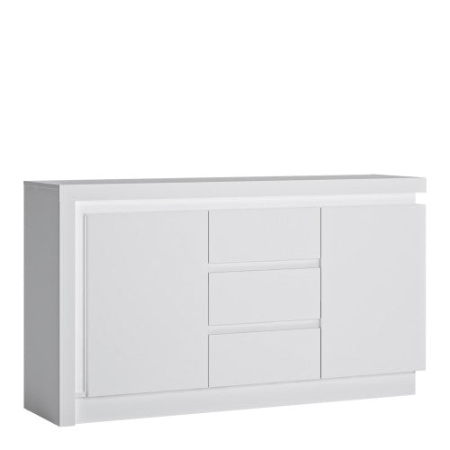 Luscanny Lyon 2 Door 3 Drawer Sideboard (including LED lighting) in White and High Gloss Living Room