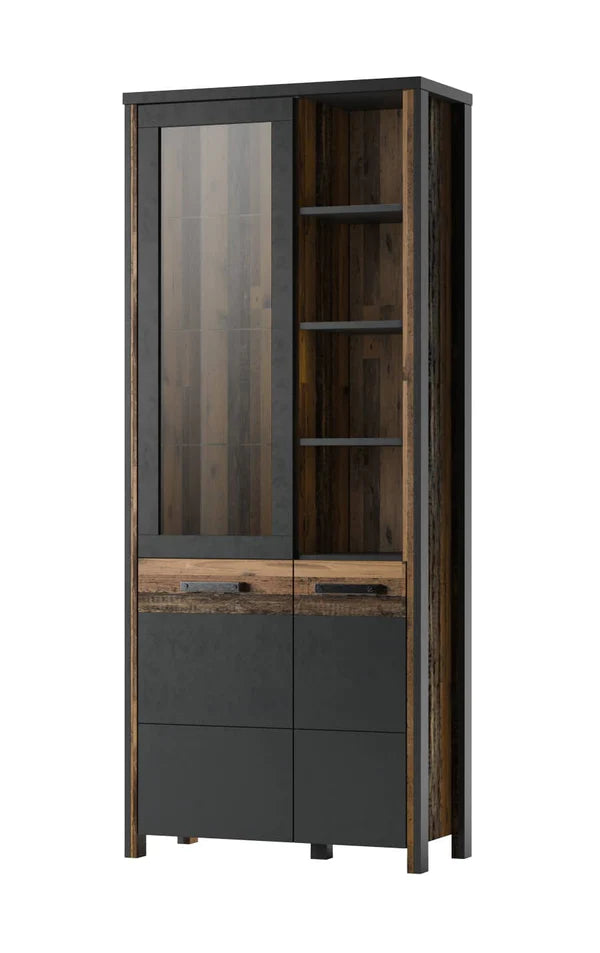 Luscanny Prime Blend Wooden 196cm High Display Cabinet in 2 Styles