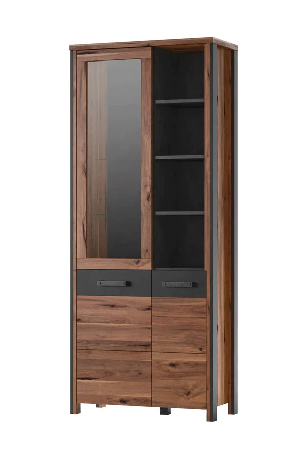 Luscanny Prime Blend Wooden 196cm High Display Cabinet in 2 Styles