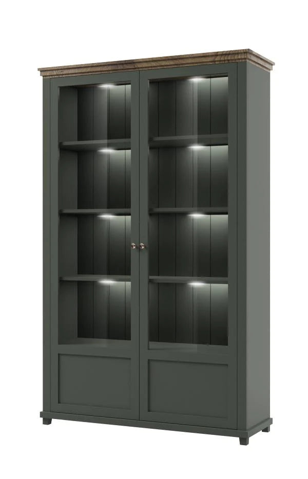 Luscanny Large Sturdy Wooden Display Cabinet 200cm in 2 Colours